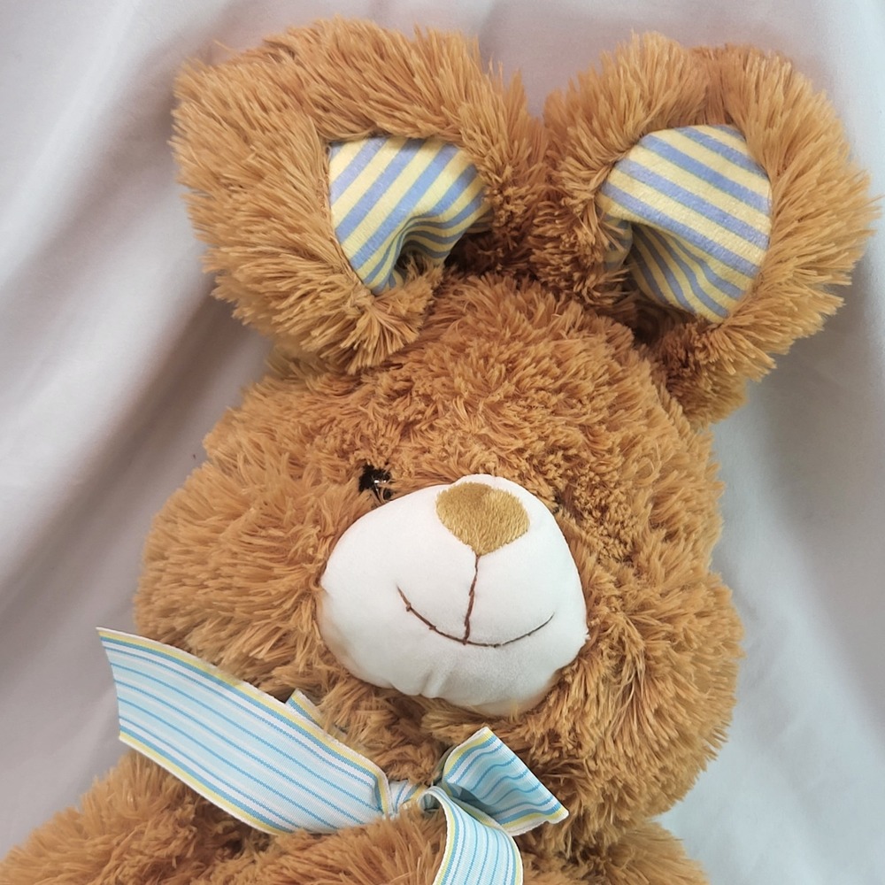 16" Flopsy Brown Bunny Blue Yellow Paws Fiesta Stuff Plush Easter Spring Rabbit